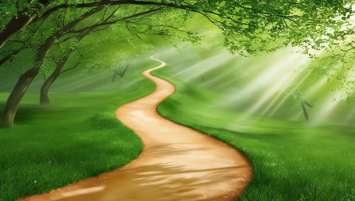 A path or road with twists and turns – Symbolizing the non-linear journey of life and personal growth A path or road with twists and turns – Symbolizing the non-linear journey of life and personal growth